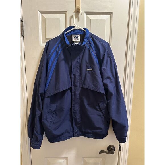 Vtg Adidas Jacket Nylon Zip-up Windbreaker Size Large‎ RN88387 Zip Lined Retro